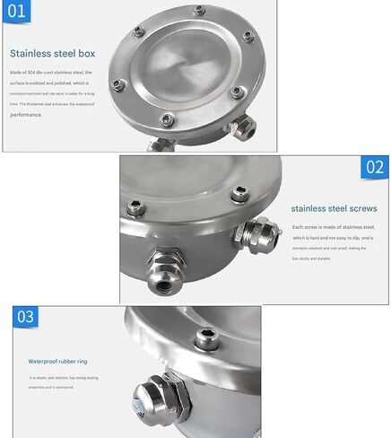 Stainless Steel Waterproof Junction Box, Special for Underwater Lights and Fountain Lights Junctions Box, IP68 Waterproof 1 to 5 Ways Connector and Terminal(1 in 3 Out) in Saudi Arabia