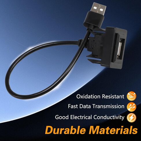 34mm × 23mm Male to Female USB Cable Adapter, Car Charger Flush Mount USB Port, Panel Extension Cable Adapter Compatible with Toyota Corolla Highlander Camry Vios RAV4 in Saudi Arabia