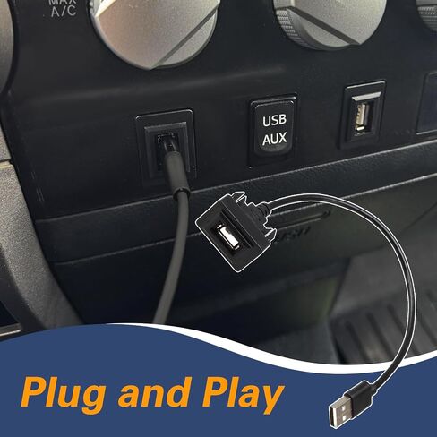34mm × 23mm Male to Female USB Cable Adapter, Car Charger Flush Mount USB Port, Panel Extension Cable Adapter Compatible with Toyota Corolla Highlander Camry Vios RAV4 in Saudi Arabia