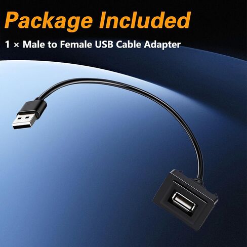 34mm × 23mm Male to Female USB Cable Adapter, Car Charger Flush Mount USB Port, Panel Extension Cable Adapter Compatible with Toyota Corolla Highlander Camry Vios RAV4 in Saudi Arabia