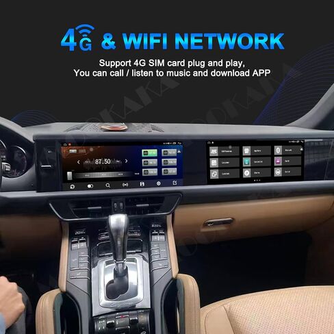 12.3 "شاشة مزدوجة شاشة Android Car Stereo لـ Porsche Cayenne 2011-2017 وحدة تنقل GPS Plavigation Head Player Multimedia Screen Multimedia (8-256 جيجا بايت) in Kuwait