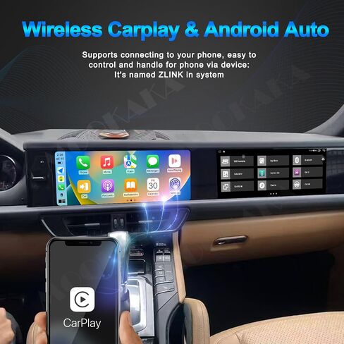 12.3 "شاشة مزدوجة شاشة Android Car Stereo لـ Porsche Cayenne 2011-2017 وحدة تنقل GPS Plavigation Head Player Multimedia Screen Multimedia (8-256 جيجا بايت) in Kuwait