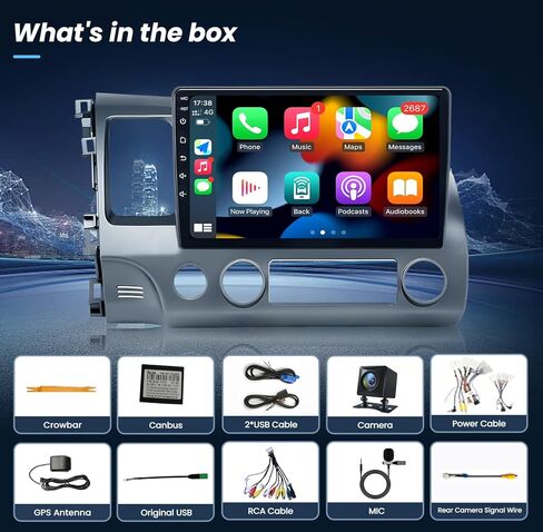 4 Core+64g Rom Car Radio Stereo for Honda Civic 2006 2007-2011: Android Car Radio مع 10.1 inch 1280x800 HD Touch Screen in Kuwait