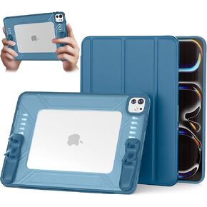 Case for iPad Pro 11-inch 2024 5th Gen, Premium Multi-Angle Tablet Case, Quick Release Detachable Handle, Pencil Holder, Support Auto Sleep/Wake, 35°/75° Foldable, Hollowed-Out Design (Blue) in Saudi Arabia