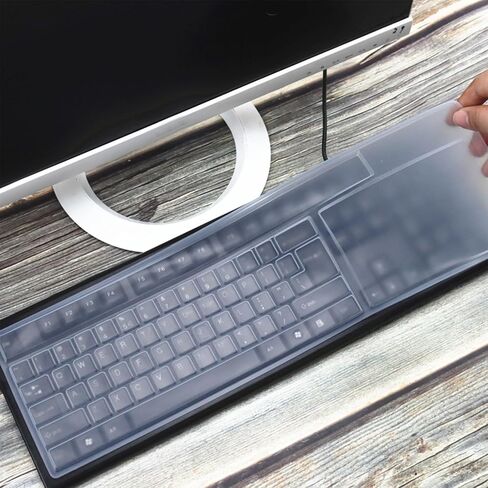 Desktop Computer Keyboard Cover Skin for PC 104/107 Keys Standard Keyboard, Anti Dust Waterproof Keyboard Protector Skin (Clear) in Saudi Arabia