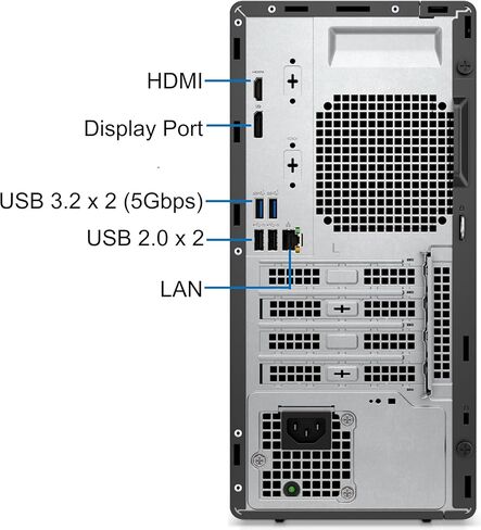 Dell Optiplex 7020 Tower Computer و Intel Core I9-14900K و 64GB RAM و 2 TB NVME SSD و DisplayPort و HDMI و USB C و DVDRW ، تم إنشاؤه في AX WiFi ، Bluetooth ، Windows 11 Pro - AI Copilot ، سطح المكتب ، الأسود ، الأسود in Saudi Arabia