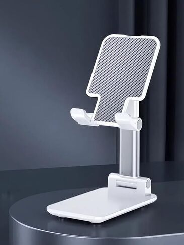 Table Cell Phone Stand, Fully Forldable Desk Mobile Phone Holder Stand, Angle Height Adjustable Desktop Tablet Holder for iPhone15 14 13 12 11 Pro XS Max XR 8 7 6S Plus, S20+Note10, Tablets, Black in Saudi Arabia