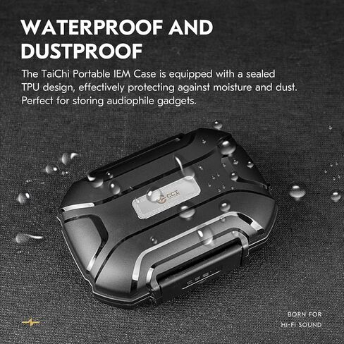 CCZ Taichi Portable IEM Case,ZS10 PRO in Ear Monitor Portable Earbud Hard Case, Waterproof Earphone Storage Box,Travel Carrying Case for Headphones for DC02 ZS10 PRO X AS10 (Black) in Saudi Arabia