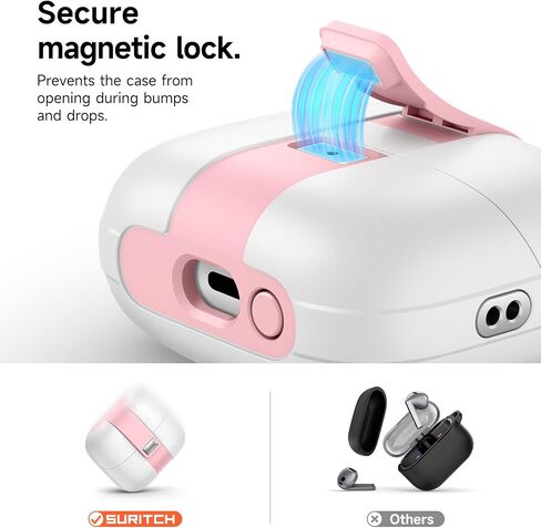 SURITCH for Samsung Galaxy Buds 3 Pro (2024) / Buds 3 (2024) / Buds 3 FE (2025) Case, Magnetic Cases with Cleaner Kit & Hanging Lanyard, Stylish Shockproof Cases Rugged Protective Cover, Black in Saudi Arabia