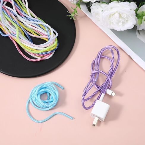 10 Pcs Spiral Cable Protector, Multicolor Charger Protector from Pets No Chew The Cable, Data Cables Protective, Headphone Saver Charger Protective Cover for Phone Chargers in Saudi Arabia