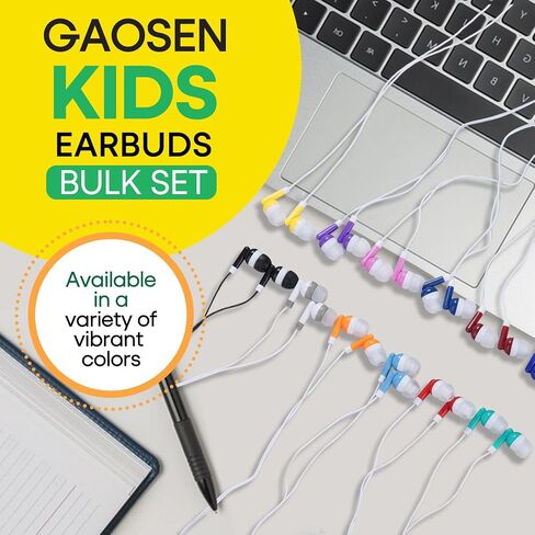 50 Pack Bulk Kids Earbuds for School Classroom, Multi Colored Student Wired Headphones with 3.5 mm Jack in Ear Earphones for Computer Chromebook Laptop PC(GS01, 50 Mixed) in Saudi Arabia