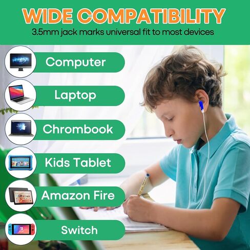 50 Pack Bulk Kids Earbuds for School Classroom, Multi Colored Student Wired Headphones with 3.5 mm Jack in Ear Earphones for Computer Chromebook Laptop PC(GS01, 50 Mixed) in Saudi Arabia