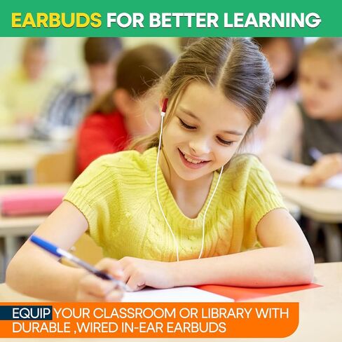 50 Pack Bulk Kids Earbuds for School Classroom, Multi Colored Student Wired Headphones with 3.5 mm Jack in Ear Earphones for Computer Chromebook Laptop PC(GS01, 50 Mixed) in Saudi Arabia