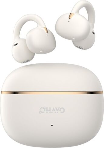 OHAYO A7 Clip-On Open Ear Headphones: 6.5H Playtime, 4.7g Ultra-Light - Bluetooth 5.4, 12mm Dual Drivers, IPX6 Sweatproof, White in Kuwait