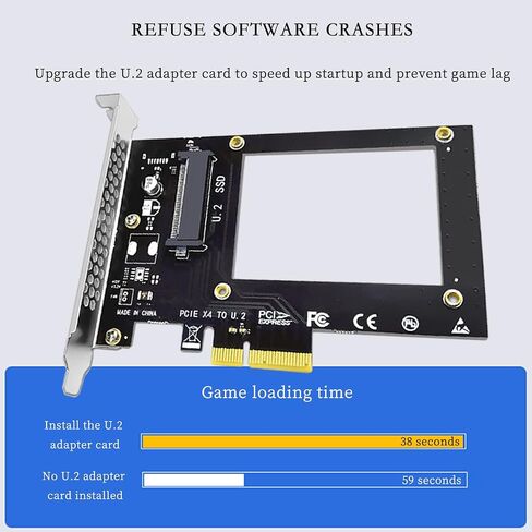 U.2 to PCIe Adapter Card PCIe 3.0 x4 Expansion Card with SFF-8639 U.2 NVMe SSD Support, Compatible with Windows/Linux/Mac OS, Stable No Power Supply Needed (SFF8639) in Saudi Arabia