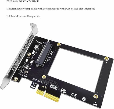 U.2 to PCIe Adapter Card PCIe 3.0 x4 Expansion Card with SFF-8639 U.2 NVMe SSD Support, Compatible with Windows/Linux/Mac OS, Stable No Power Supply Needed (SFF8639) in Saudi Arabia