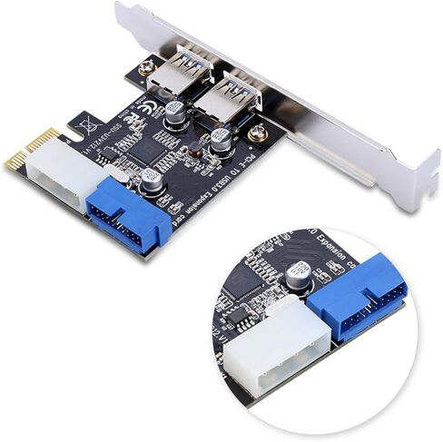 PCI E إلى USB 3.0 بطاقة تمديد PCIE إلى USB3.0 لوحة محول PCI E إلى بطاقة USB 3.0 مع 2 منفذين 5 جيجابايت في الثانية مع واجهة 19pin الأمامية in Kuwait