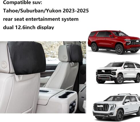 Premium Leather Screen Protectors for 2021-2025 Chevy Tahoe/Suburban & GMC Yukon | 2-Pack Luxury Shockproof Covers | Elastic Strap Design, Effortless Fit in Saudi Arabia