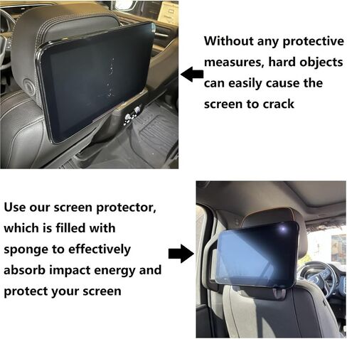 Premium Leather Screen Protectors for 2021-2025 Chevy Tahoe/Suburban & GMC Yukon | 2-Pack Luxury Shockproof Covers | Elastic Strap Design, Effortless Fit in Saudi Arabia