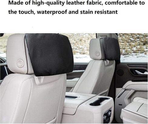 Premium Leather Screen Protectors for 2021-2025 Chevy Tahoe/Suburban & GMC Yukon | 2-Pack Luxury Shockproof Covers | Elastic Strap Design, Effortless Fit in Saudi Arabia