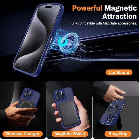 أقوى مغناطيسي لـ iPhone 15 Pro Max Case ، إطار تبديد الحرارة ، متوافق مع Magsafe ، وحماية الكاميرا ، وغطاء واقٍ غير لامع في iPhone 15 Pro Max 6.7 بوصة ، والرمادي in Kuwait