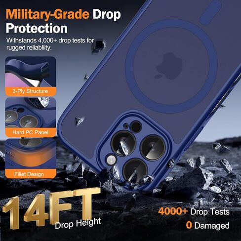 أقوى مغناطيسي لـ iPhone 15 Pro Max Case ، إطار تبديد الحرارة ، متوافق مع Magsafe ، وحماية الكاميرا ، وغطاء واقٍ غير لامع في iPhone 15 Pro Max 6.7 بوصة ، والرمادي in Kuwait