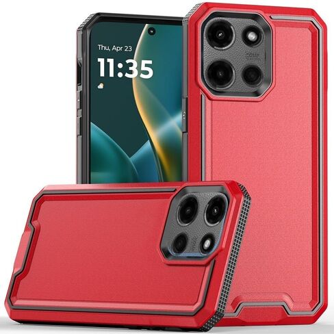 for Motorola Moto G Stylus 5G 2025 XT2517 Exquisite Hybrid Cover Phone Case + Extreme Band (Red) in Kuwait