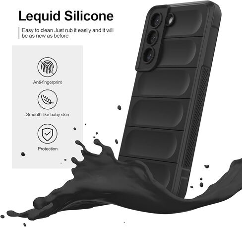 Silicone Case for Xiaomi Poco X7 pro, Anti-Scratch Microfiber Lining, Shockproof Case with Camera Protection, Black in Saudi Arabia