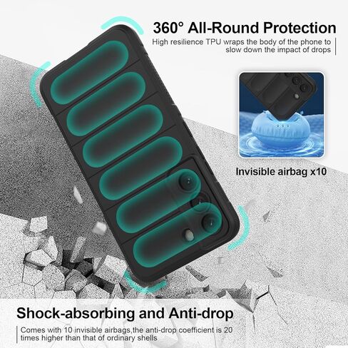 Silicone Case for Xiaomi Poco X7 pro, Anti-Scratch Microfiber Lining, Shockproof Case with Camera Protection, Black in Saudi Arabia