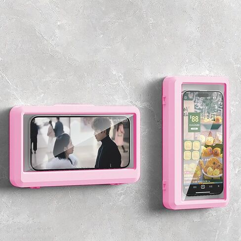 Yikangheng Bathroom Phone Acage مقاوم للماء ، 7.5 في x 4.3 في بلاستيك وردي 360 درجة قابلة للدوار. in Saudi Arabia