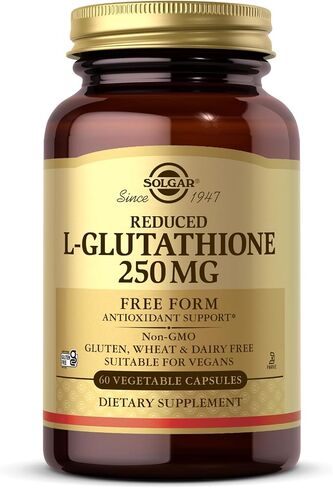 Solgar Reduced L-Glutathione 250 mg, 60 Vegetable Capsules - Antioxidant Support - Free Form Amino Acids - Non-GMO, Vegan, Gluten Free, Dairy Free, Kosher - 60 Servings in Saudi Arabia