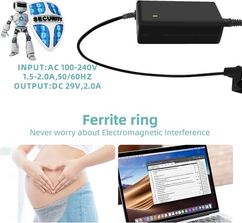مزود طاقة الكابل 6.5 قدم للكراسي الكهربائي ، UL Universal 2-Pin AC/DC Adapter 29V 2A PROCIANTION PART in Saudi Arabia