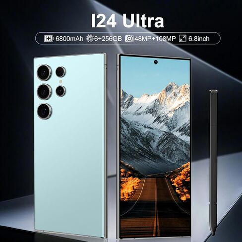 I24 Ultra Unlocked Phone ، بني في Pen Pen ، بطارية الهاتف الذكي 6800mAh 6.8 "شاشة HD ، Android 14 16+512 جيجابايت مع الهاتف الخلوي لبطاقة الذاكرة 128GB ، معرف 5G/FACE/بصمة GPS (PURPLE ، 16+512GB) in Kuwait