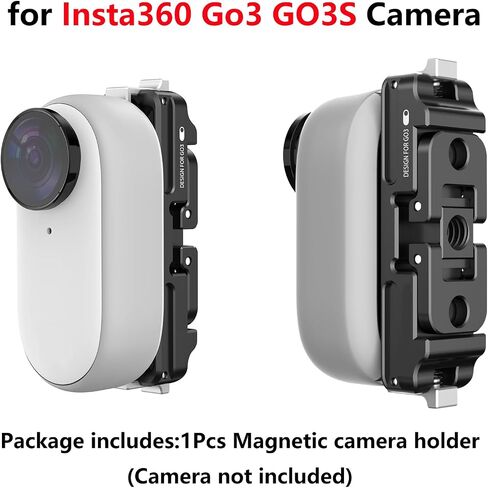 حامل كاميرا ZLiT لجهاز Insta360 Go3، حامل حامل مغناطيسي سريع التحرير لملحقات محول حامل الكاميرا Insta360 GO3 (أسود) in Saudi Arabia
