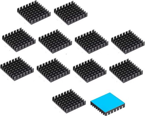 Easycargo 10pcs 28mm Heatsink Kit 28mmx28mmx06mm + 3M 8810 Thermal Conductive Adhesive Tape, Cooler Aluminum Heatsink Fins for Cooling GPU Chips IC Chips Modules (28x28x06mm) in Saudi Arabia