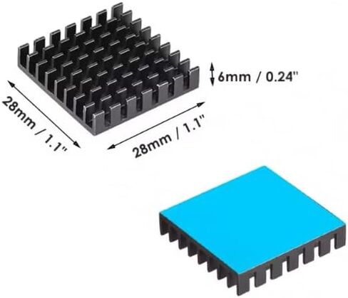 Easycargo 10pcs 28mm Heatsink Kit 28mmx28mmx06mm + 3M 8810 Thermal Conductive Adhesive Tape, Cooler Aluminum Heatsink Fins for Cooling GPU Chips IC Chips Modules (28x28x06mm) in Saudi Arabia