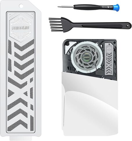 Slotion Slot M.2 NVME SSD Copper Thailkink Kit لـ PlayStation5 ، غطاء غبار التبريد المعدني ، أدوات مسامير التثبيت ، تصميم قرص العسل التهوية (Silver) in Kuwait