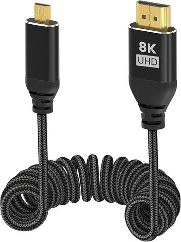8K HDMI 2.1 كابل ملفوف 1-4ft ، 8K@60fps 4k@120fps 48gbps Ultra Hide HDMI النوع من الحبل المضفر لـ Atomos Ninja v V+ Shogun Ultra ، Sony A7S III/A1/FX3/FX6 ، Panasonic GH5 ، Canon EOS R5 C ، Nikon Z93 in Saudi Arabia