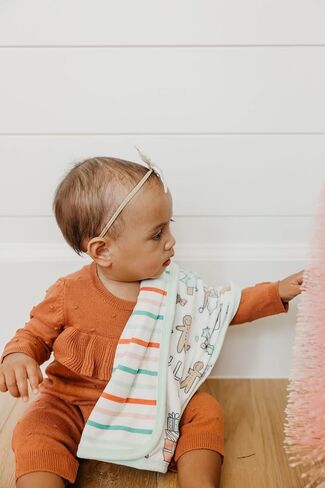 Copper Pearl Baby Security Blanket Set of 2 - Portable Size for Self-Soothing On-The-Go, Ideal Baby Blankets for Boys and Girls, Ultra-Soft, and Gift-Ready Loveys - Bogey in Saudi Arabia