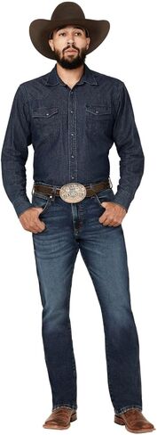 Wrangler Men's Retro Dax Dark Stretch Slim Bootcut Jeans Indigo 36W x 30L in Saudi Arabia