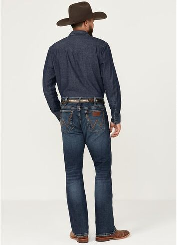 Wrangler Men's Retro Dax Dark Stretch Slim Bootcut Jeans Indigo 36W x 30L in Saudi Arabia