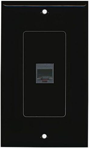RiteAV Rj11/12 Phone Black Wall Plate 1 Gang Decorative Black in Saudi Arabia