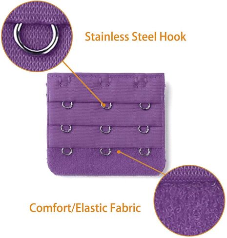 Allegra K Lady Bra Hook Metallic Eye Tape Extender 5 Pcs 3 Rows Gray in Saudi Arabia