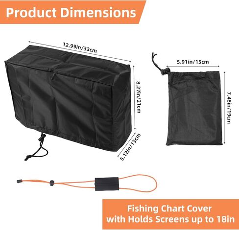 غطاء Fish Flught for Lowrance Eagle Eye 9 and Hook ، واقي مكتشف الأسماك المقاوم للماء مع 2pcs قابلة للتعديل صيد الرسم البياني حزام بونجي يتناسب مع حقيبة تخزين شاشات 18 بوصة in Saudi Arabia