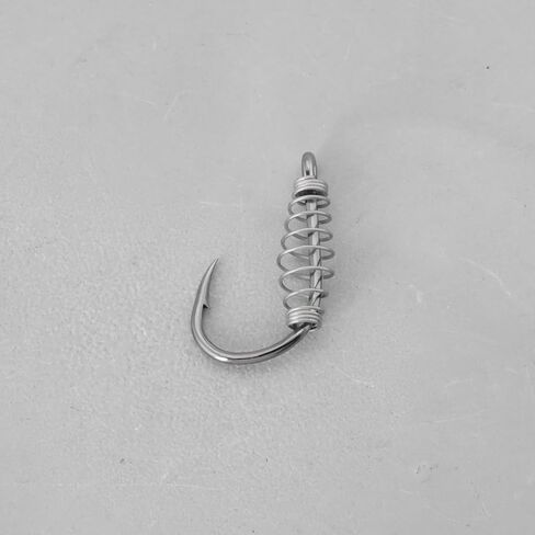 ECSiNG 40pcs Spring Hook Fish Hook Fishing Tackle Gear Catfish Fishing Hook Barded Fish Tackle Compatible with Power Bait Dough (Size #10) in Saudi Arabia