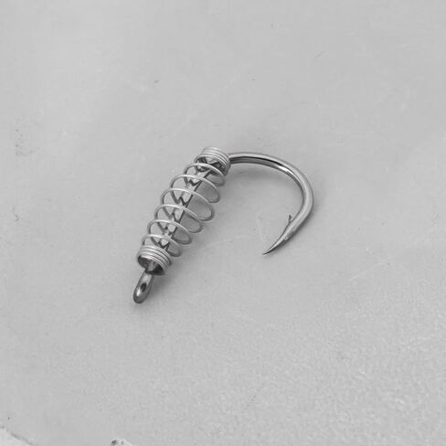 ECSiNG 40pcs Spring Hook Fish Hook Fishing Tackle Gear Catfish Fishing Hook Barded Fish Tackle Compatible with Power Bait Dough (Size #10) in Saudi Arabia