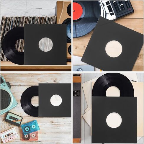 الأكمام سجل الفينيل ، 6pcs gatefold الأكمام الخارجية فينيل الأكمام kraft الورقية يغطي السترات السود in Saudi Arabia