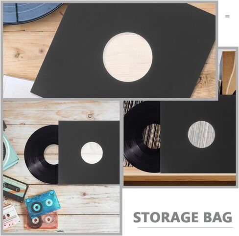 الأكمام سجل الفينيل ، 6pcs gatefold الأكمام الخارجية فينيل الأكمام kraft الورقية يغطي السترات السود in Saudi Arabia