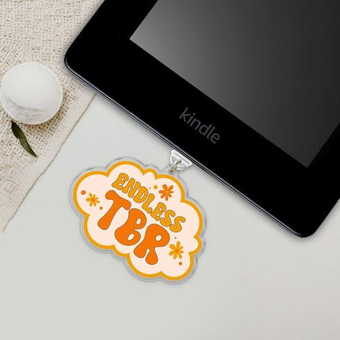 Book Lover Charms For Kindle, Phone Dust Plug 1.5 Inches Funny Reading Lover, Bookish Inspiration, Lightning/Type C Dust Plug, Acrylic Material, Accessories DIY Gift for Coworker Friend Mom in Kuwait