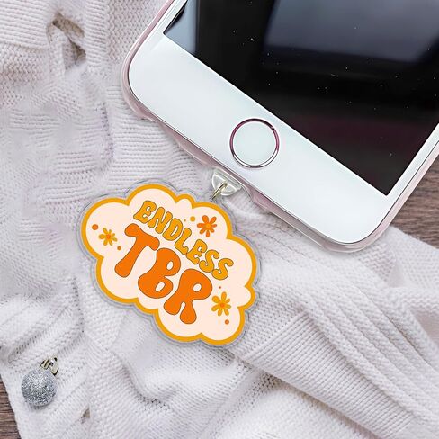 Book Lover Charms For Kindle, Phone Dust Plug 1.5 Inches Funny Reading Lover, Bookish Inspiration, Lightning/Type C Dust Plug, Acrylic Material, Accessories DIY Gift for Coworker Friend Mom in Kuwait